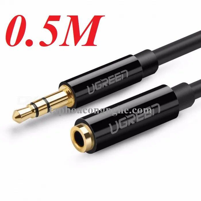 Ugreen 30707 0.5M màu Đen Cáp âm thanh 3.5mm nối dài AV124 30030707